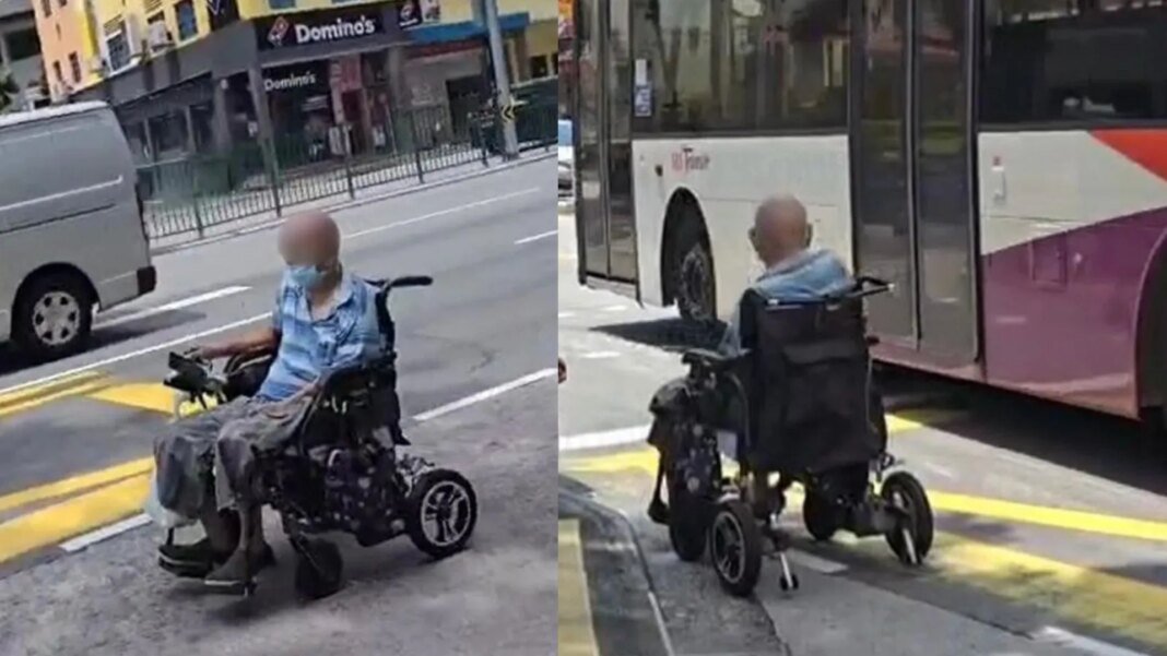 Elderly Man in Electric Wheelchair on Balestier Road Sparks Concerns Among Netizens About Potential Accidents